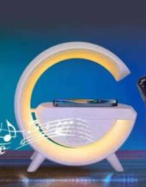 G shape led wireless charging speaker lamp