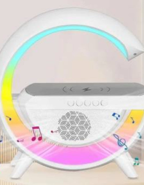 G shape led wireless charging speaker lamp